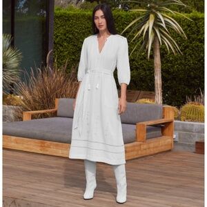 NWT Johnny Was Gauze Bishop Sleeve Dress with Waist Tie sz M/L Retail $178